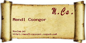 Mendl Csongor névjegykártya